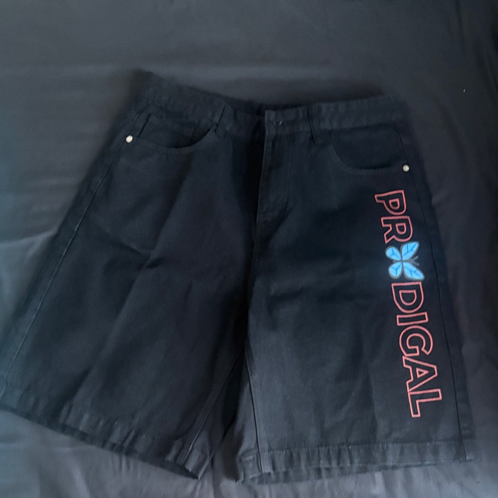 Women's Black Shorts with Blue Accent - Picture 5 of 6